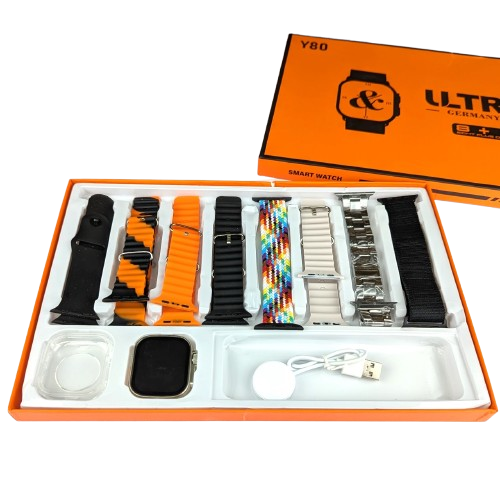 Y80 Ultra Smartwatch With 8 Strap