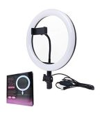 6 Ft Tripod Stand, 10" LED Ring Light & K8 Wireless Microphone Combo – Professional Content Creation & Vlogging Kit with 65ft Range, Adjustable Stand & Phone Cradle