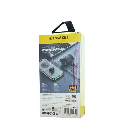Awei T51 True Wireless Earbuds – Bluetooth 5.4 TWS with 10mm Drivers, ENC Noise Cancelling Mic, IPX6 Waterproof & 300mAh Case