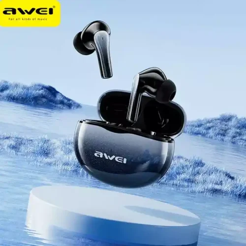 Awei T62 True Wireless Earbuds – Bluetooth 5.3 TWS with 4-Mic ENC Noise Cancelling, 10mm Drivers, IPX5 Waterproof & 300mAh Case