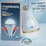 MAGSUN-X 30W LED Rechargeable AC/DC Energy-Saving Bulb – 3500 Lumens Cool Daylight Emergency Light with High-Capacity Lithium Battery Pack