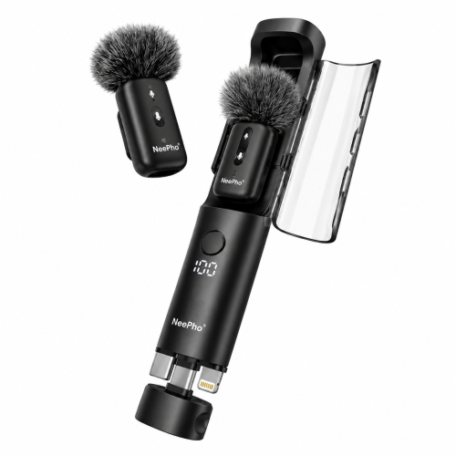 NeePho NP-63 Wireless Lavalier Microphone Kit – Plug & Play Noise Cancelling Mic with Portable Design for Content Creators, Interviews & Vlogging