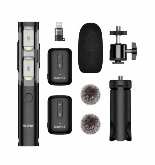 NeePho NP-63 Wireless Lavalier Microphone Kit – Plug & Play Noise Cancelling Mic with Portable Design for Content Creators, Interviews & Vlogging
