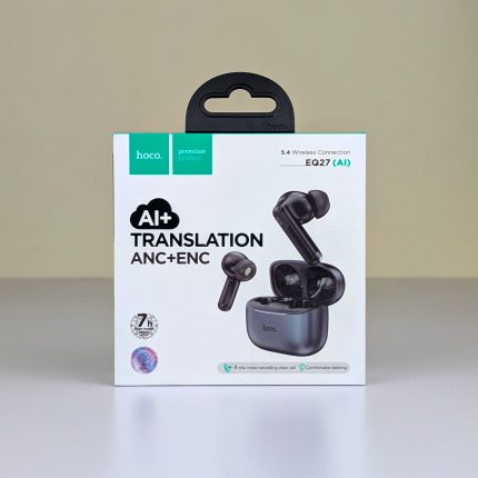 EQ27 Fun AI Translation True Wireless Earbuds – Bluetooth 5.4 ANC & ENC Noise Cancelling Earphones with 134+ Languages Real-Time Translation & 28H Battery