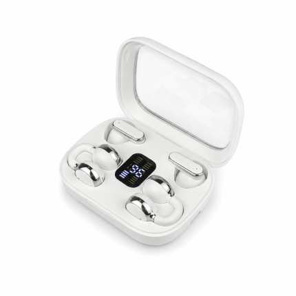 Q10 HiFi Stereo Sports Wireless Earbuds (2 Pairs) – 4-in-1 Combo Set with In-Ear & Open-Ear Clip Design, Bluetooth 5.4, LED Digital Display & IPX4 Waterproof