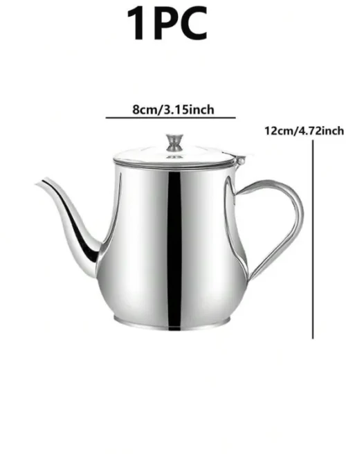 Stainless Steel Oil Strainer Pot & Container 410ml – Anti-Leakage Cooking Oil Dispenser Jug with Fine Mesh Filter for Kitchen & Home
