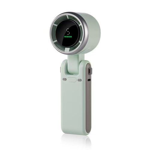 Foldable Powerful Winds Turbo Handheld Fan – 1800mAh Rechargeable Portable Mini Fan with 5 Speed Levels, 180° Foldable Design, Type-C Fast Charging & Lanyard