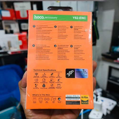 Hoco Y62-ENC True Wireless Bluetooth Earbuds – Hi-Res Audio Certified TWS with ENC Noise Cancellation, 30H Playtime & Bluetooth 5.4