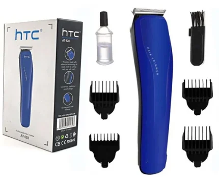Original HTC AT-528 Professional Rechargeable Hair Clipper & Beard Trimmer for Men | Cordless Stainless Steel Grooming Kit