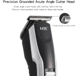 Original HTC AT-538 Rechargeable Hair & Beard Trimmer for Men – Cordless Grooming Kit with Dual Battery Support, 4 Guide Combs & Charging Indicator