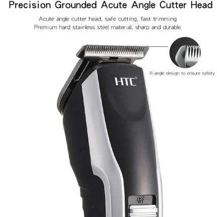 Original HTC AT-538 Rechargeable Hair & Beard Trimmer for Men | Cordless Grooming Kit with 4 Guide Combs