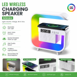 G3 Mini Smart Light Bluetooth Speaker – Multifunctional RGB Night Light with Wireless Charger, Digital Alarm Clock, Sunrise Simulation & Natural Sleep Sound Machine