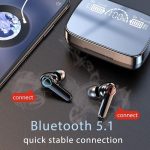 M19 True Wireless Earbuds – Bluetooth 5.1 TWS with 2000mAh Power Bank Charging Case, LED Digital Display, Low Latency Gaming & Built-in Flashlight