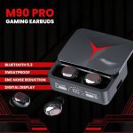 M90 Pro TWS True Wireless Earbuds – Bluetooth 5.3 Earphones with HiFi Stereo Bass, ENC Noise Cancellation & 1200mAh Power Bank Charging Case