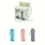Creative Silicone Folding Water Cup – 600ml Portable & Scalable Leak-Proof Travel Bottle with Lid & Handle for Sports, Gym, Office & School (Multi-Color)