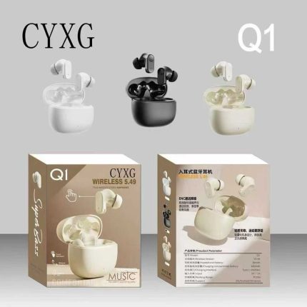 CYXG Q1 True Wireless Stereo Earbuds – TWS with Super Deep Bass, ENC Noise Cancelling Mic, Smart Touch Control & Lightweight Comfort Fit