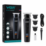 VGR V-937 Professional Cordless Hair & Beard Trimmer for Men – 500 Min Runtime, 2000mAh Battery, Smart LCD Display, Type-C & Zero Gap Stainless Steel Blade (Black)