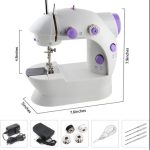 Mini Sewing Machine SM-202A – Portable Dual Speed Electric Sewing Machine with LED Light, Foot Pedal, AC Adapter & Double Thread System for Home Use
