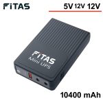 FiTAS Mini UPS 10400 mAh battery for Router, Onu, CCTV Output