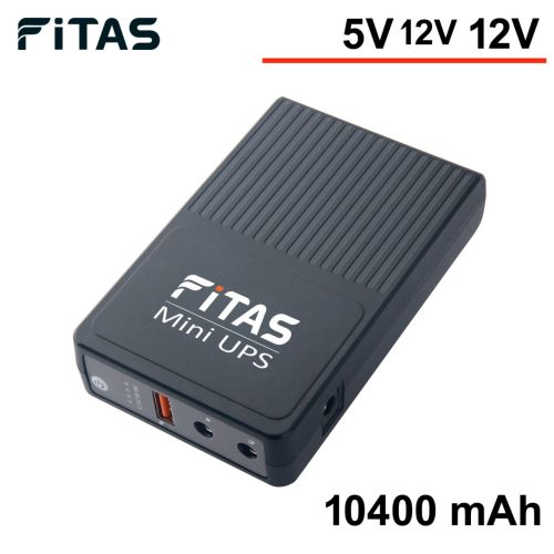 FiTAS Mini UPS 10400 mAh battery for Router, Onu, CCTV Output