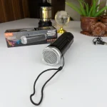 Deepartner Portable Bluetooth Outdoor Speaker – Wireless Mini Speaker with Zoomable Flashlight, 4 Dimming Modes, FM Radio & Long-Lasting Battery (140g)