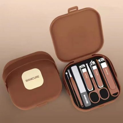 Premium 8-Piece Manicure and Pedicure Set | Stainless Steel Nail Clippers & Grooming Kit with Elegant Portable Travel Case