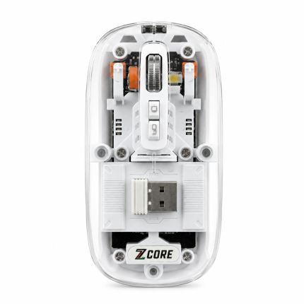 Transparent Wireless Mouse – Tri-Mode 2.4G & Bluetooth 5.3 Ergonomic Optical Mouse with Type-C Rechargeable Battery, Adjustable 1600 DPI, RGB Breathing Light & Desktop Return Button