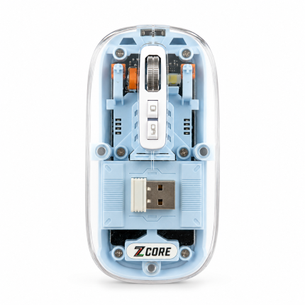 Transparent Wireless Mouse – Tri-Mode 2.4G & Bluetooth 5.3 Ergonomic Optical Mouse with Type-C Rechargeable Battery, Adjustable 1600 DPI, RGB Breathing Light & Desktop Return Button