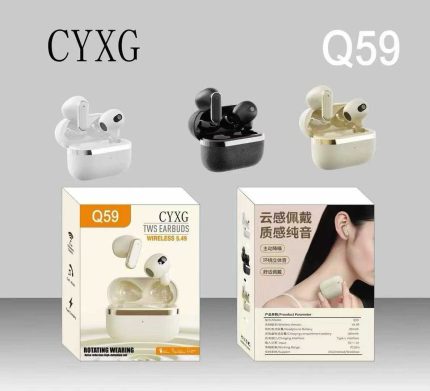 Q59 CYXG True Wireless Earbuds – Bluetooth 5.49 TWS with Hi-Fi Stereo Sound, Noise Reduction Calling, Touch Control & Portable Charging Case