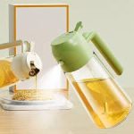 2-in-1 Sprayable & Pourable Oil Bottle – Dual-Function Glass Oil Dispenser with Leakproof Design & Large Mouth for Kitchen Cooking (450ml/600ml)