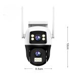 V380 Dual Lens 8MP Outdoor WiFi Security Camera – Bullet & PTZ Gun-Ball Linkage Camera with Human Motion Tracking, Night Vision, Two-Way Audio & IP66 Waterproof