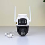 V380 Dual Lens 8MP Outdoor WiFi Security Camera – Bullet & PTZ Gun-Ball Linkage Camera with Human Motion Tracking, Night Vision, Two-Way Audio & IP66 Waterproof