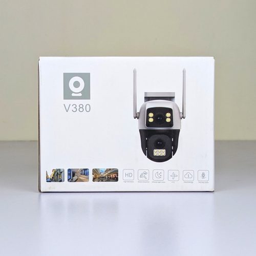 V380 Dual Lens 8MP Outdoor WiFi Security Camera – Bullet & PTZ Gun-Ball Linkage Camera with Human Motion Tracking, Night Vision, Two-Way Audio & IP66 Waterproof