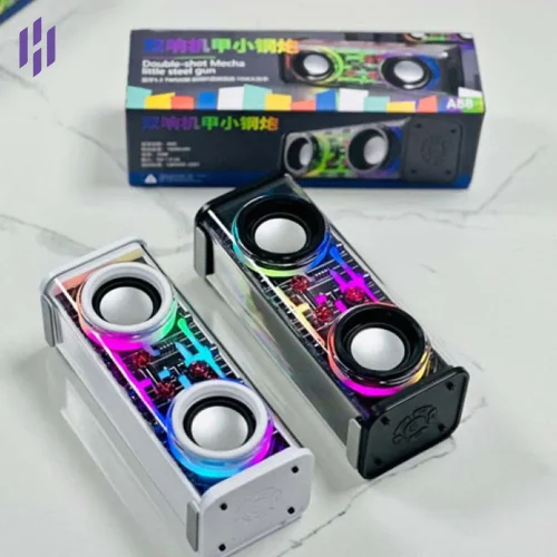 V8 Transparent Mechanical TWS Subwoofer Wireless Bluetooth Speaker