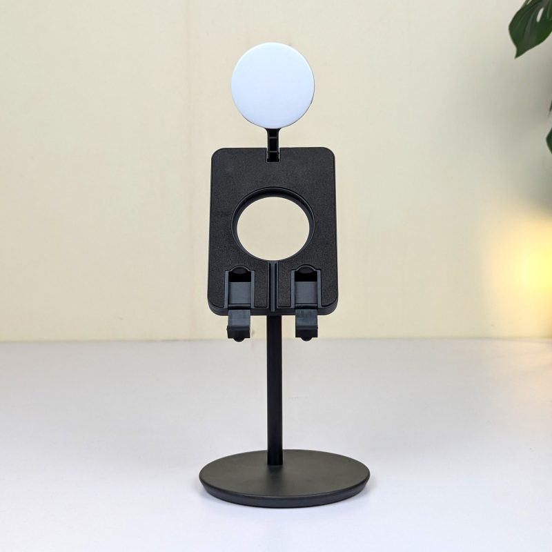 Video Call Light Stand – Adjustable Desktop Ring Light with Phone Holder for Live Streaming, Online Meetings, TikTok & Video Recording