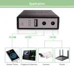 WGP Mini UPS 10400mAh for WiFi Router – 12V Input, Multi-Voltage Output (5V/9V/12V) Uninterruptible Power Supply with Smart Safety Protection