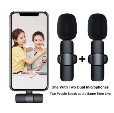 Wireless K9 Lavalier Microphone – 2.4GHz Clip-On Mic with 9ms Ultra-Low Latency, 20M Range, Intelligent Noise Reduction & 10H Battery for Mobile & Camera